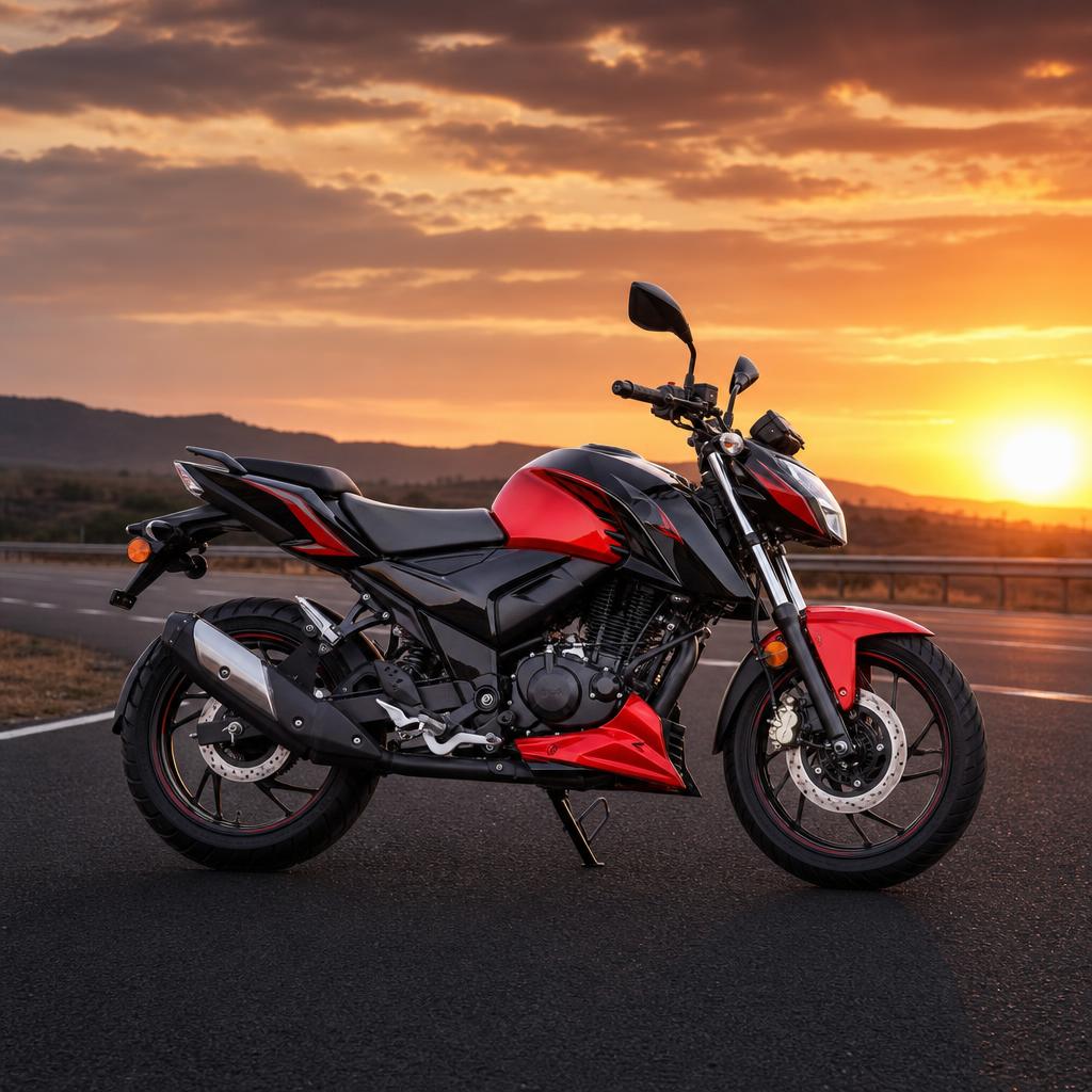 TVS Motorcycle on open road